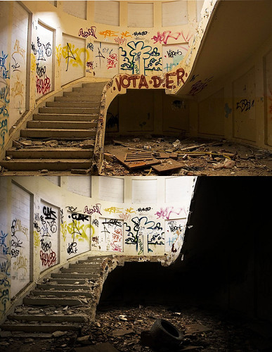 Escalera: Antes y después.