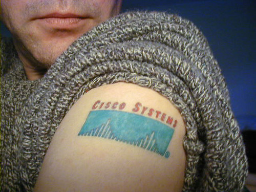 Cisco tattoo. From Flickr user simonov.