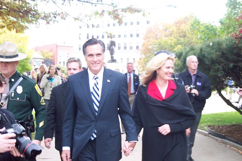 Mitt and Ann Rommey after filing for the NH Primary Mitt and Ann Rommey after filing for the NH Primary