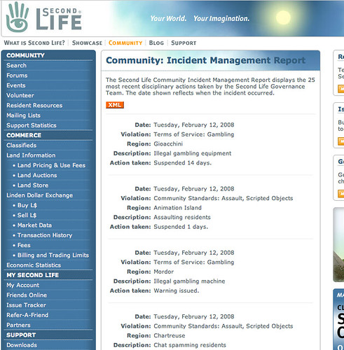 Image of Second LIfe Community Incident Report