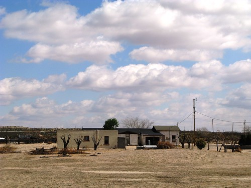 Desolate houses near Fabens, Texas, USA