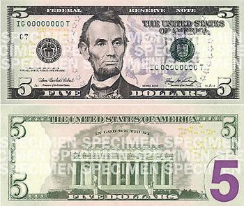 New American $5 Bill