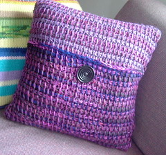 Tunisian crochet pillow