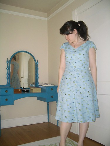 Dress from Japanese frog print cotton