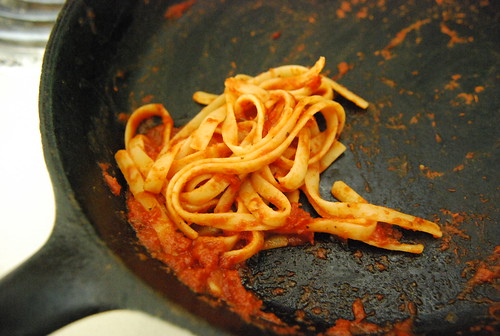 Fettuccine with red sauce