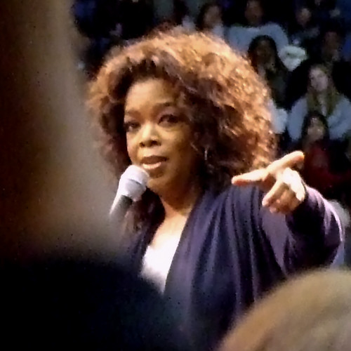 Oprah speaks at the Barack Obama rally at UCLA