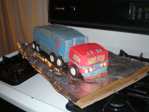 Paul & Liam's Optimus Prime Cake