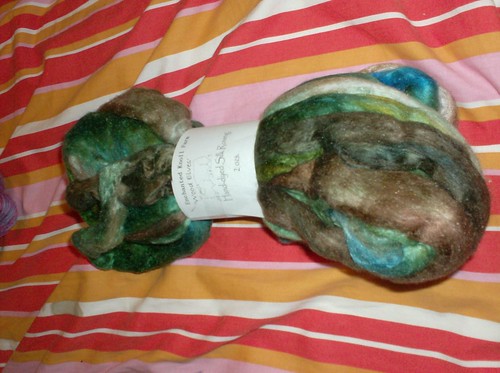 Enchanted Knoll Farms etsy Hand dyed silk roving spinning