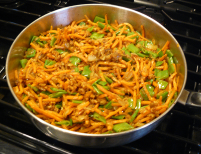 Shrim Curry 2 - carrots & snow peas