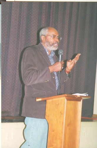Abayomi Azikiwe, Pan-African News Wire Editor, speaking at the Central United Methodist Church in Detroit at an anti-war rally on March 15, 2008.  PANW articles have been published in many newspapers and websites around the world. (Photo: Rudy Simons). by Pan-African News Wire File Photos