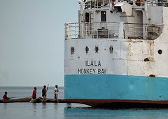 MV Ilala anchored at Ruarwe, Lake Malawi