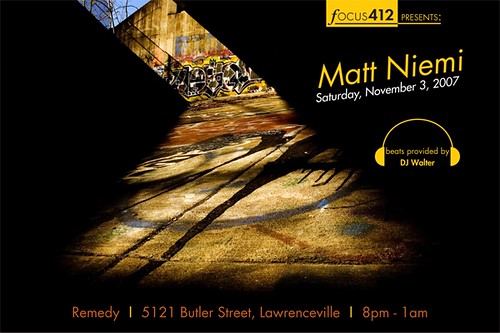 Matt Neimi Focus 412 show flyer
