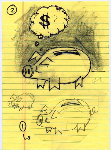 piggy bank illustration sketches