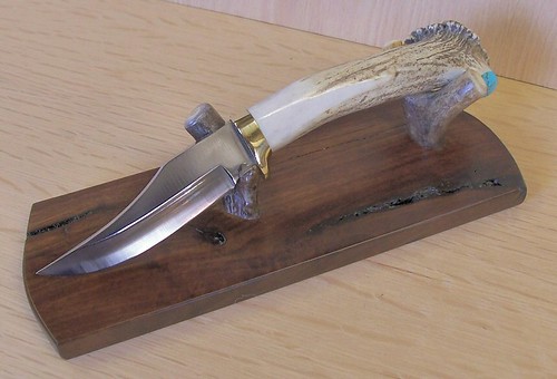Custom Hunting Knife with Elk Naturally Shed Antler Handle