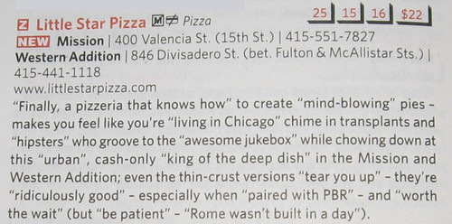 From the 2008 ZAGAT Guide