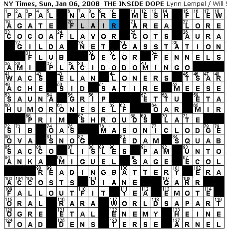 Crossword Puzzles Answers on Rex Parker Does The Nyt Crossword Puzzle  Sunday  Jan  6  2008   Lynn