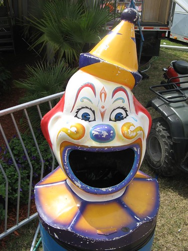 Scary clown trash can