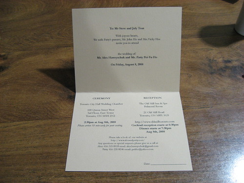 wedding invitation 3 Scissors tapes and ribbon I got the ribbon from 
