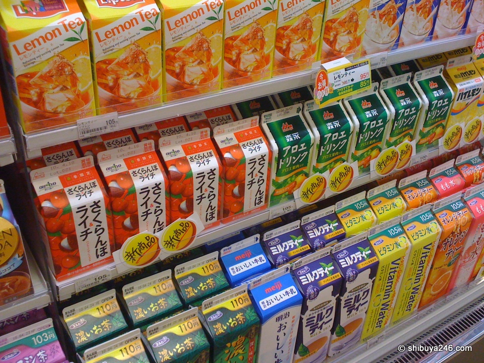 Nice fruit juice selection. I want to try the sakuranbo lychee.