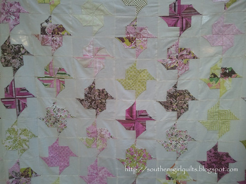 Origami Pinwhell Quilt Top - Close Up