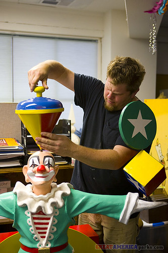 assembling the clown