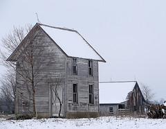 Winter Wellhouse (and Barn)