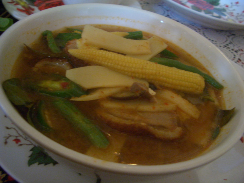 Duck jungle curry with eggplant and bamboo shoots