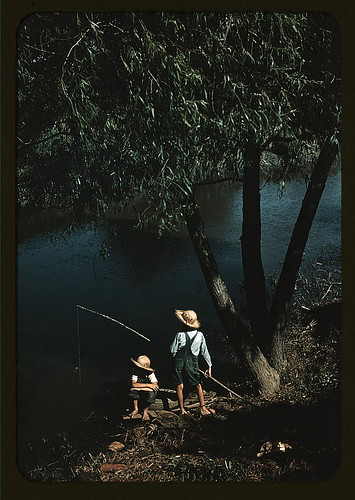 Boys fishing in a bayou, Schriever, La. (LOC)