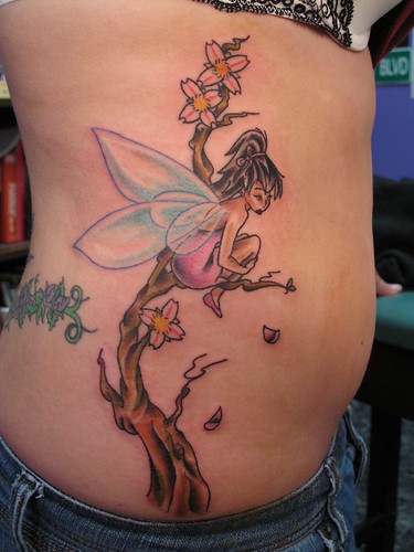 tinker bell tattoo. tinker bell is sad..and emo