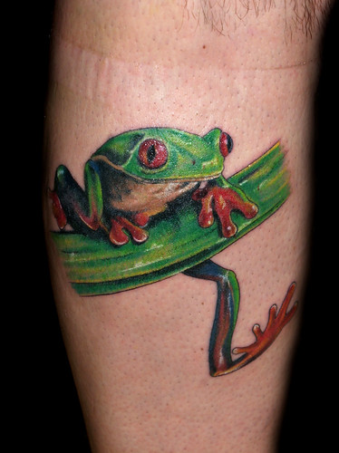 Green Frog Tattoo Design