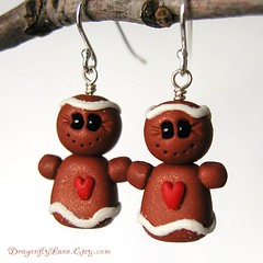 Gingerbread girl earrings