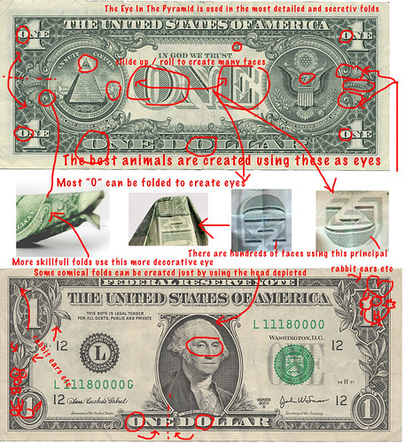 dollar bill origami rabbit. www.orikane.com - Dollar Bill