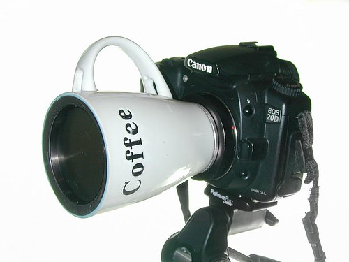 Coffee cup pinhole lens by paradefotos