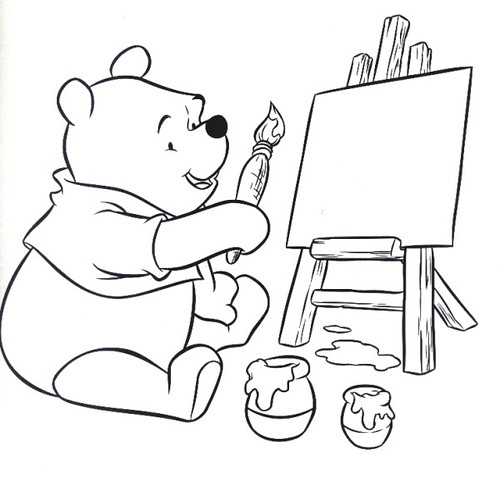 coloring page with Pooh