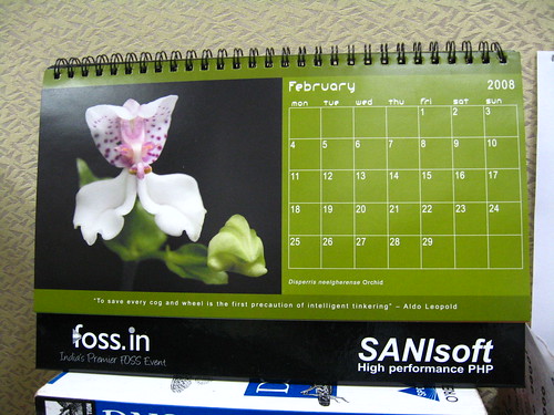The SANIsoft Calendar on my desk