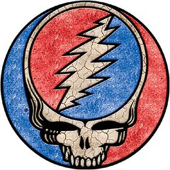 Grateful Dead Steal Your Face kinda blotchy or I can't think of the right word to describe this one