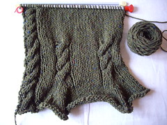 Cardigan with Cabled Points