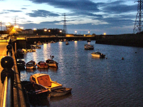 Workington harbour at dusk