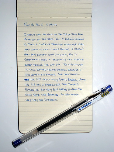 Review: Pilot Hi-Tec-C 0.25mm (Blue Ink) — The Pen Addict