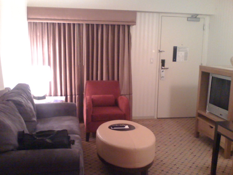 Living area of room 1410 @ Embassy Suites New York