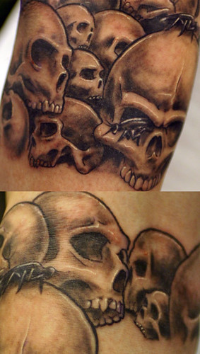this skull sleeve tattoo is sweet this is like what i want done to do with