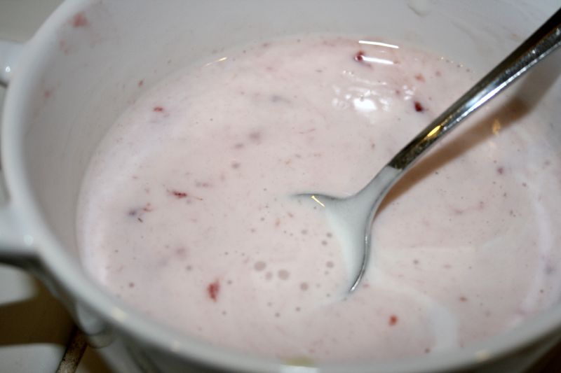 Viili with strawberry jam