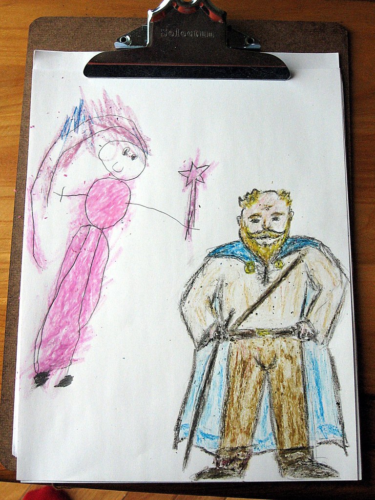 Ollie and Dad as D&D characters