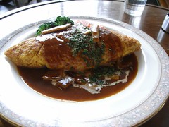an omlet containing fried rice　オムライス