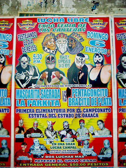 La Lucha Libre Poster in Oaxaca