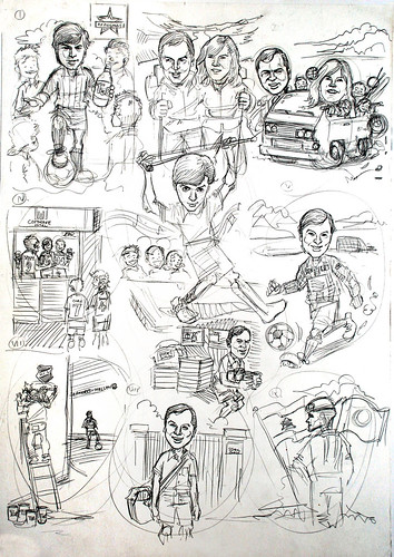 Viggo caricature montage pencil sketch