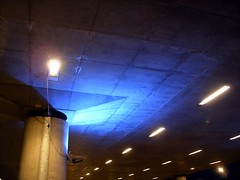 Blue lit pillar