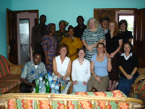 Pastor Gabriel, Joseph, James and ladies at the Pastor's home