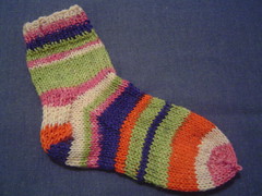First sock completed