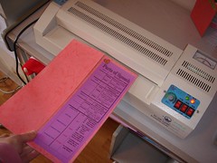 laminating by jimmiehomeschoolmom, on Flickr